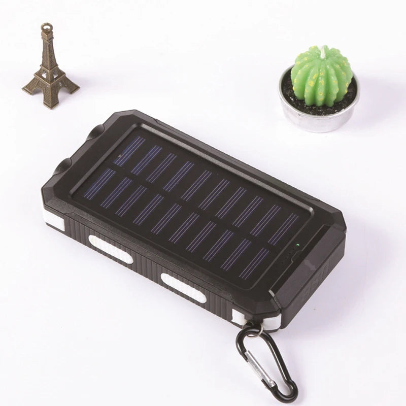 200000mah Waterproof Solar Powerbank Portable Large Capacity Charger Solar Fast Charging Waterproof With Compass For Ios Android