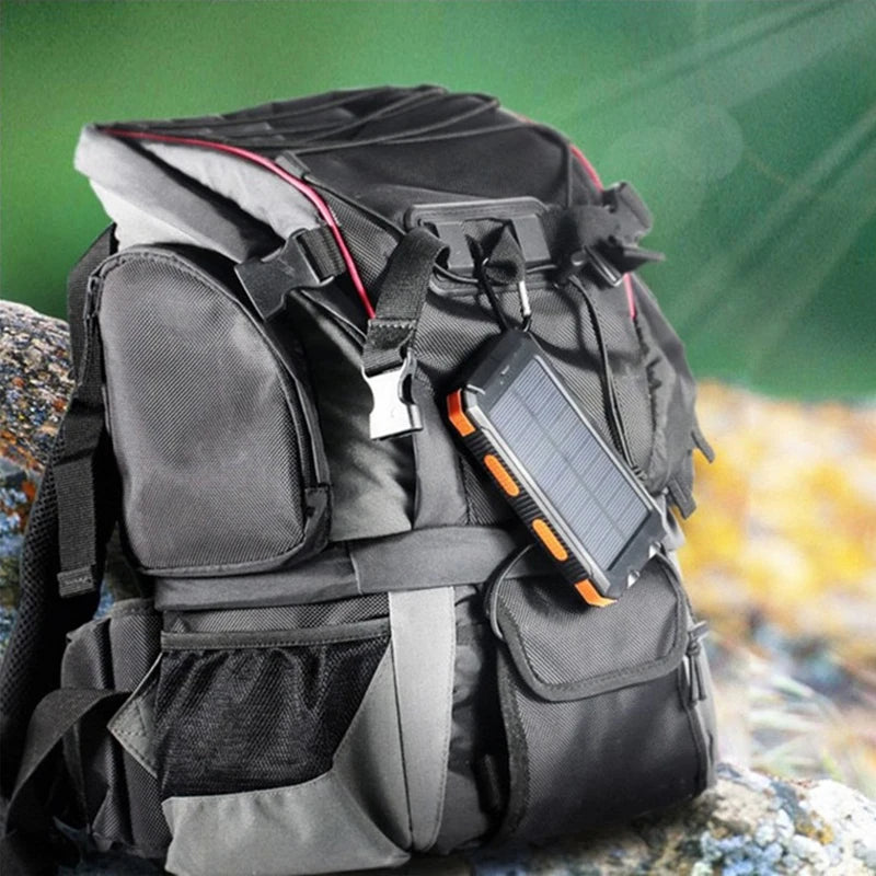 200000mah Waterproof Solar Powerbank Portable Large Capacity Charger Solar Fast Charging Waterproof With Compass For Ios Android