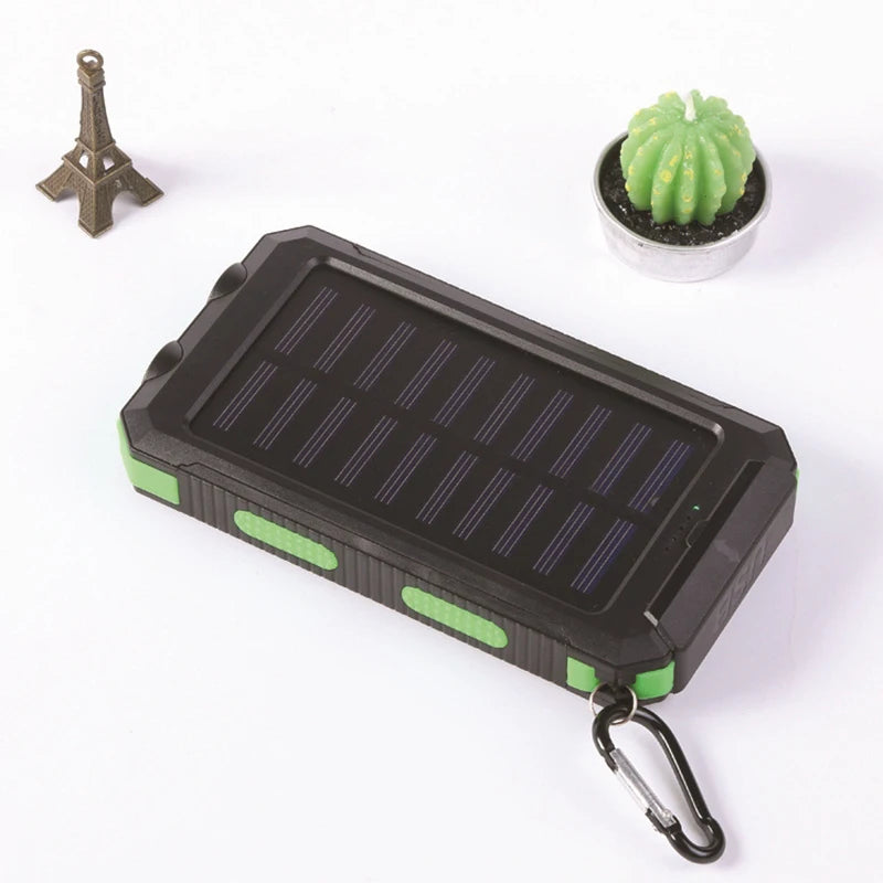 200000mah Waterproof Solar Powerbank Portable Large Capacity Charger Solar Fast Charging Waterproof With Compass For Ios Android