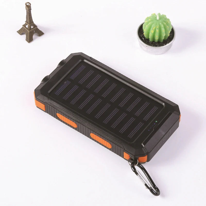 200000mah Waterproof Solar Powerbank Portable Large Capacity Charger Solar Fast Charging Waterproof With Compass For Ios Android