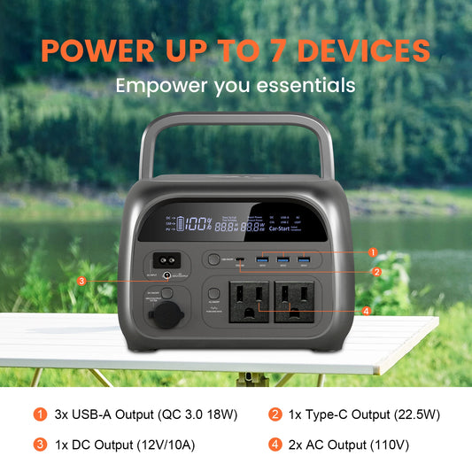 500W Portable Power Station 345WH Camping Lifepo4 Battery 220V-240v Outlets Power Bank UPS Function Backup Energy Storage